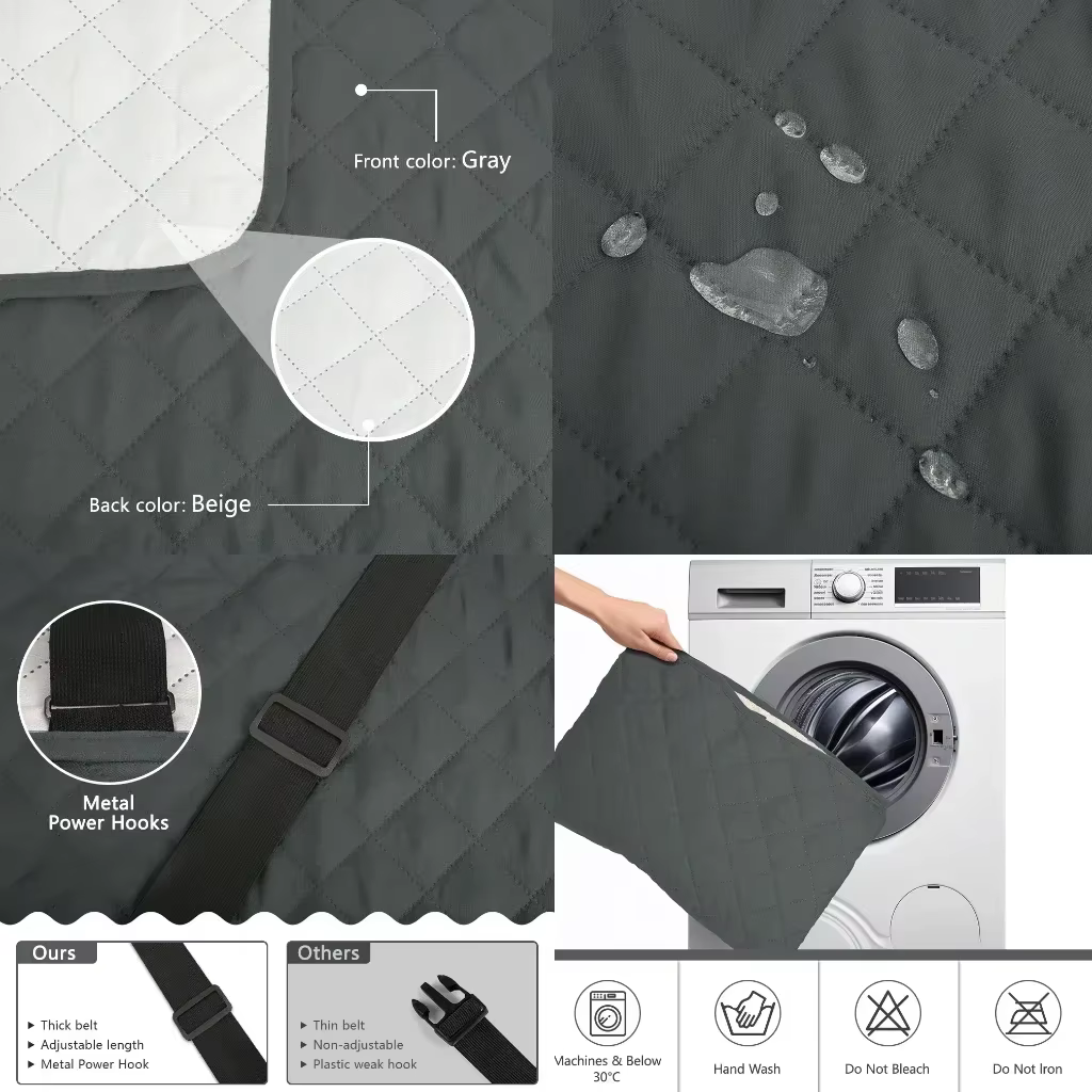 Protector de sofá impermeable – reversible con correas elásticas para mascotas - imagen 5