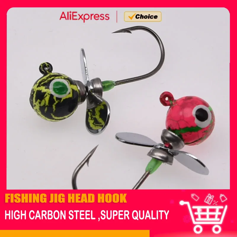 Hélice anzuelo Jig Head con púas para vinilo señuelo rotatorio - imagen 4