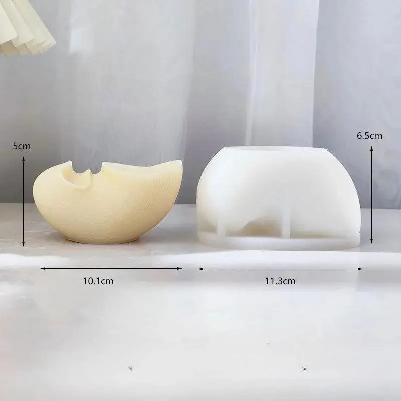 Molde de silicona ondulado reutilizable para velas con diseño a rayas - imagen 2