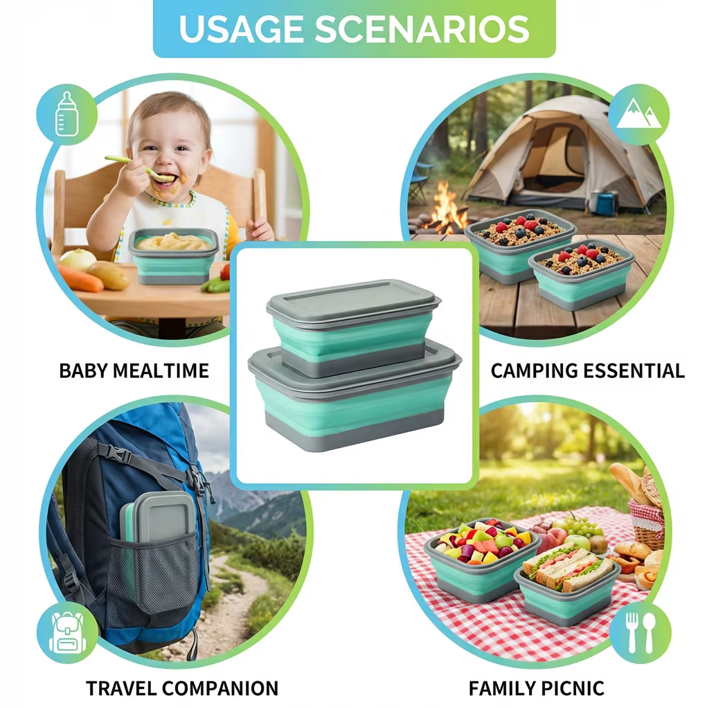 Cuencos Plegables para Pesca – Vajilla Portátil Ligera de Camping - imagen 3
