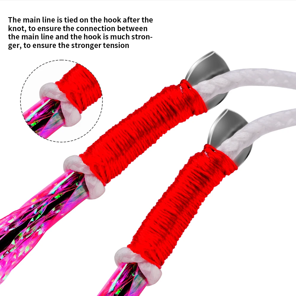 Anzuelos Jigging Lento dobles de acero carbono con púas Proberos Plumas - imagen 3