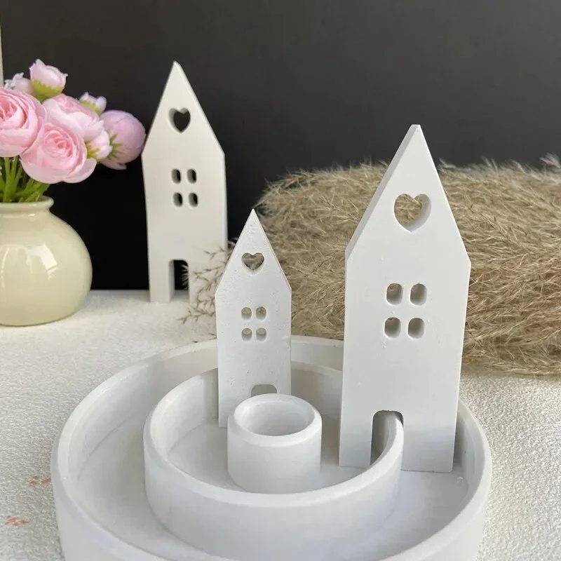 Molde de silicona con forma de mini casa para bricolaje