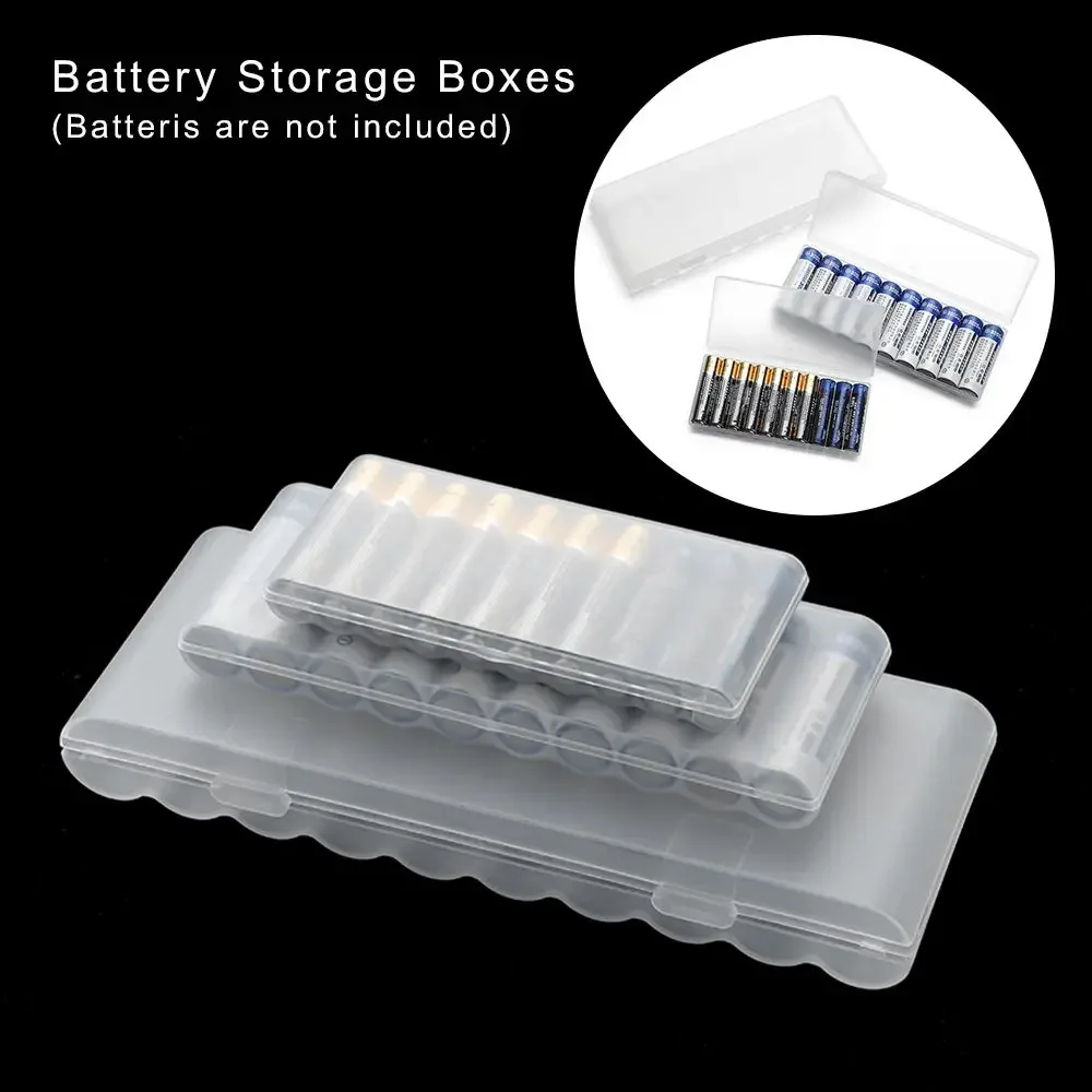 Caja almacenamiento baterías transparente de plástico con ranuras - imagen 2