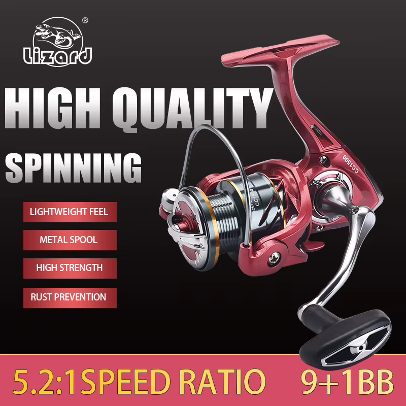 Carrete Spinning Lizard 2500 Ultraligero para Finesse y Lubina – Costa y Roca
