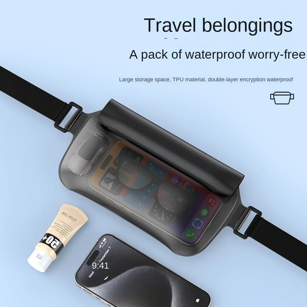 Funda impermeable TPU para teléfono con pantalla táctil y cinturón