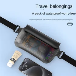 Funda impermeable TPU para teléfono con pantalla táctil y cinturón