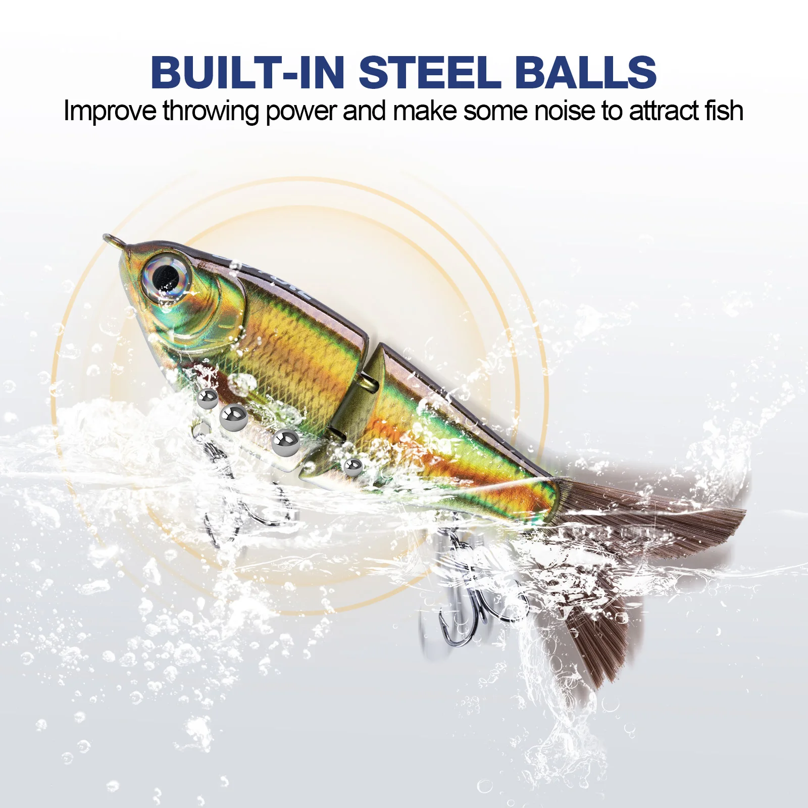 Goture Swimbait multiarticulado con ojos 3D realistas – crankbait duro - imagen 2