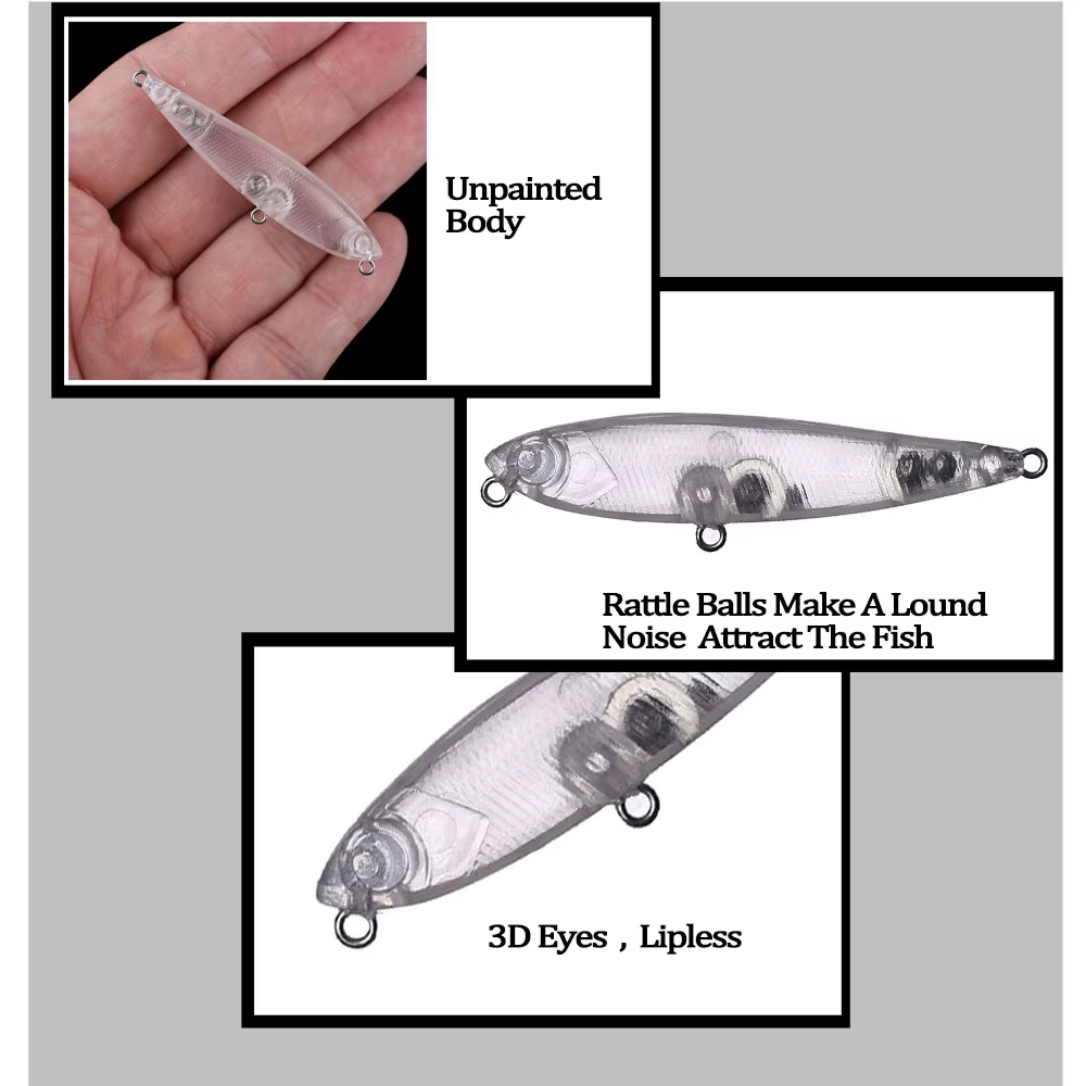 Chan'sHuang Senuelo Topwater Pencil Flotante 5,5cm Sonajero Blanco
