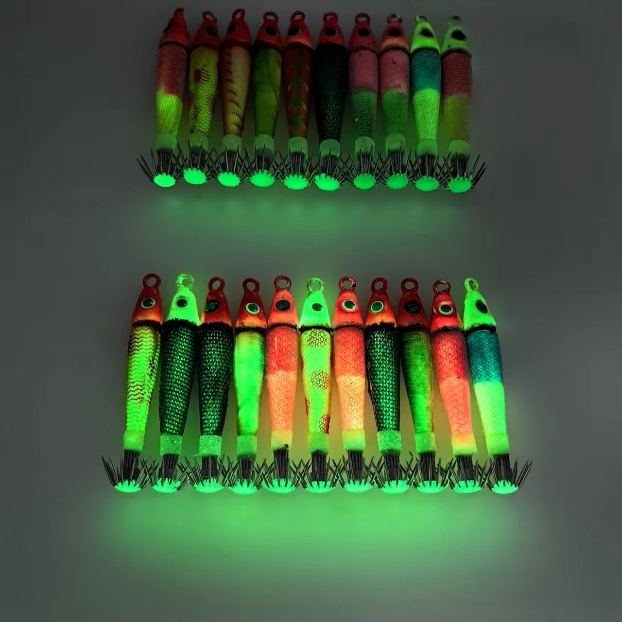 Señuelos marinos luminosos tipo camarón y calamar para pulpo - imagen 4