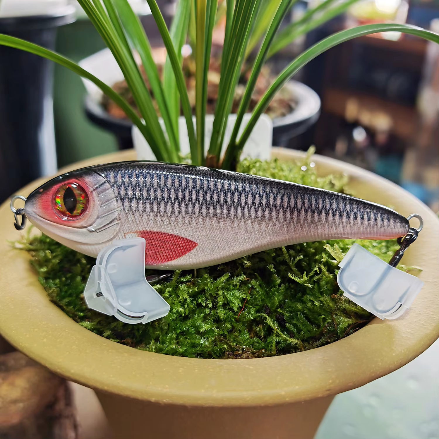 Señuelo Jerkbait con detalle de pintado