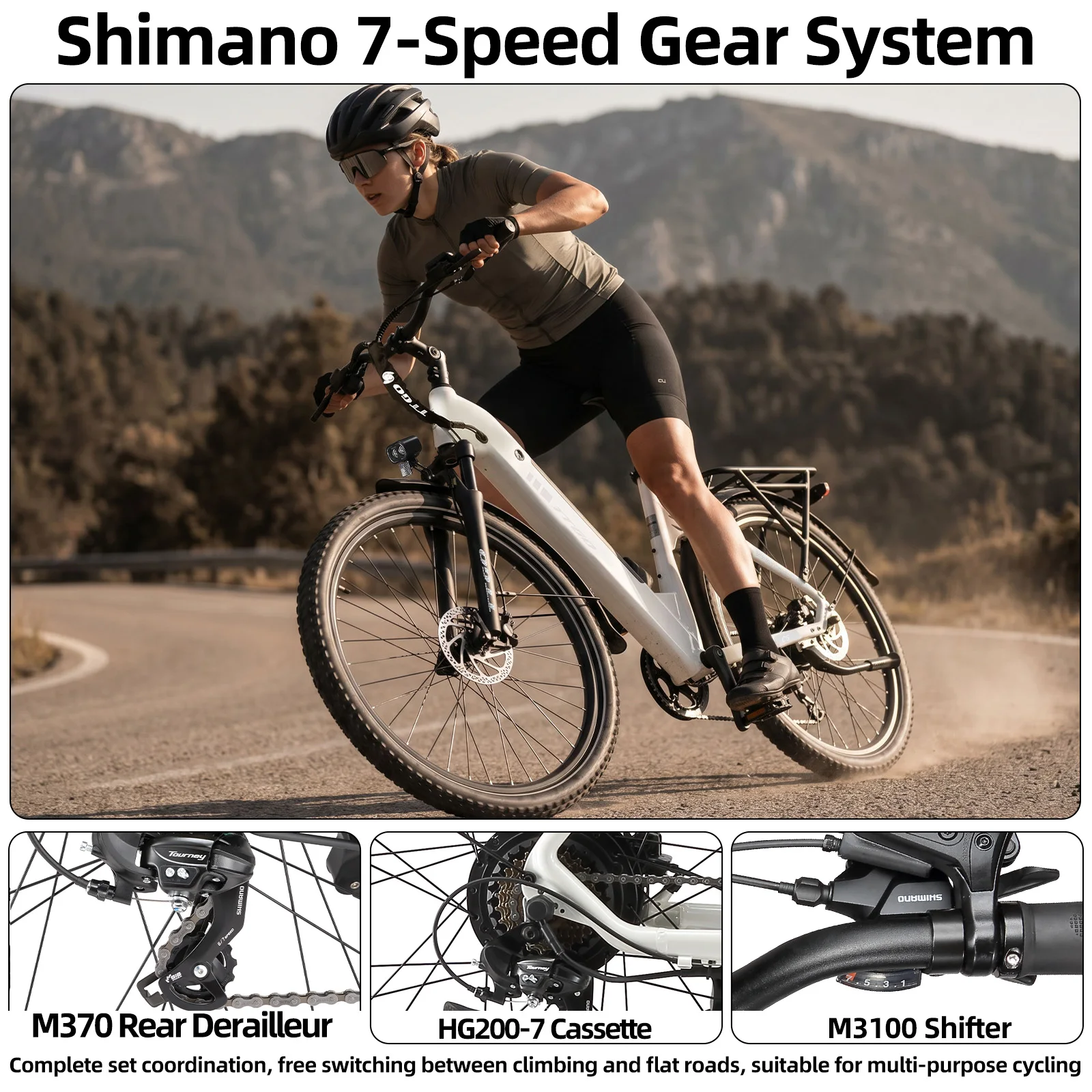 TTGO C5 Bicicleta eléctrica con frenos hidráulicos, LCD y suspensión - imagen 5
