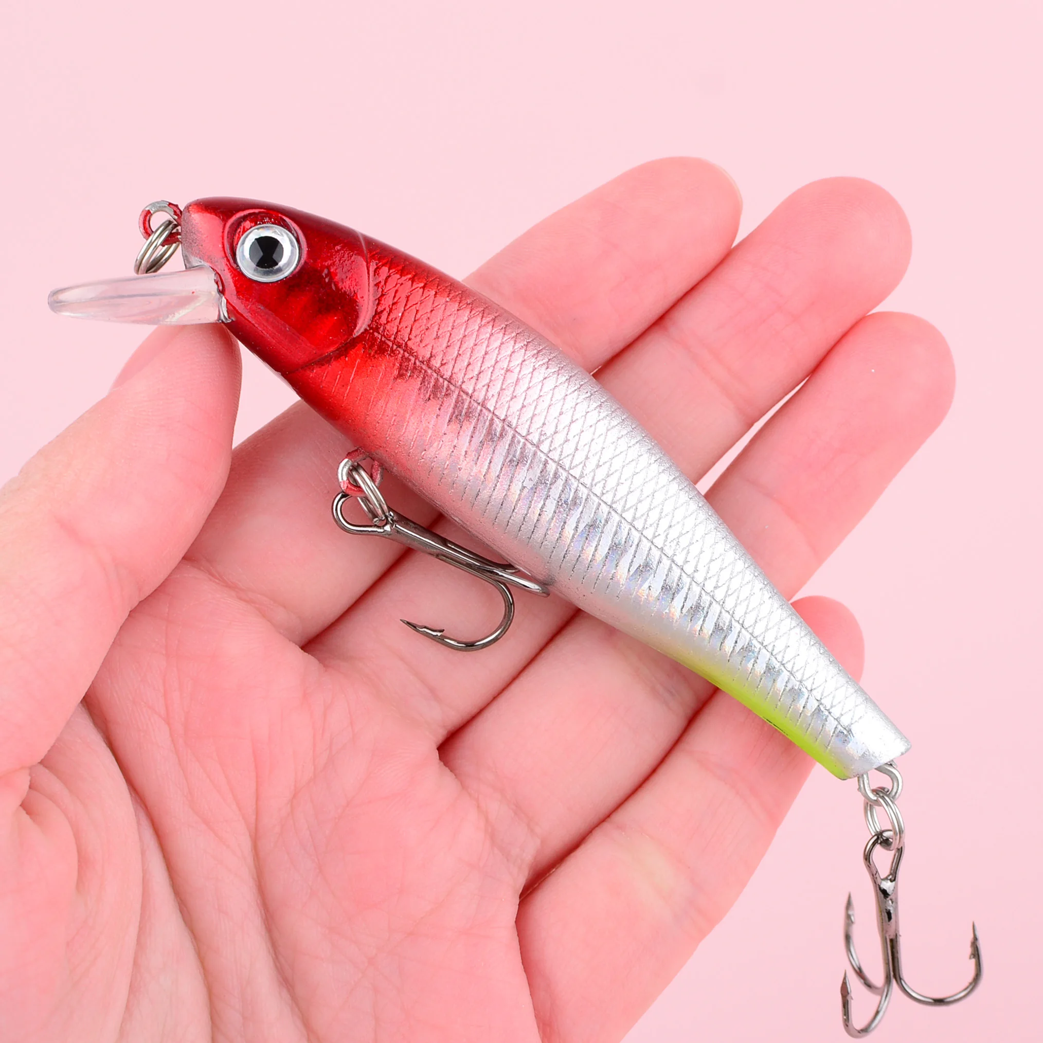Wobbler Minnow flotante para pesca con acción nadadora - imagen 2