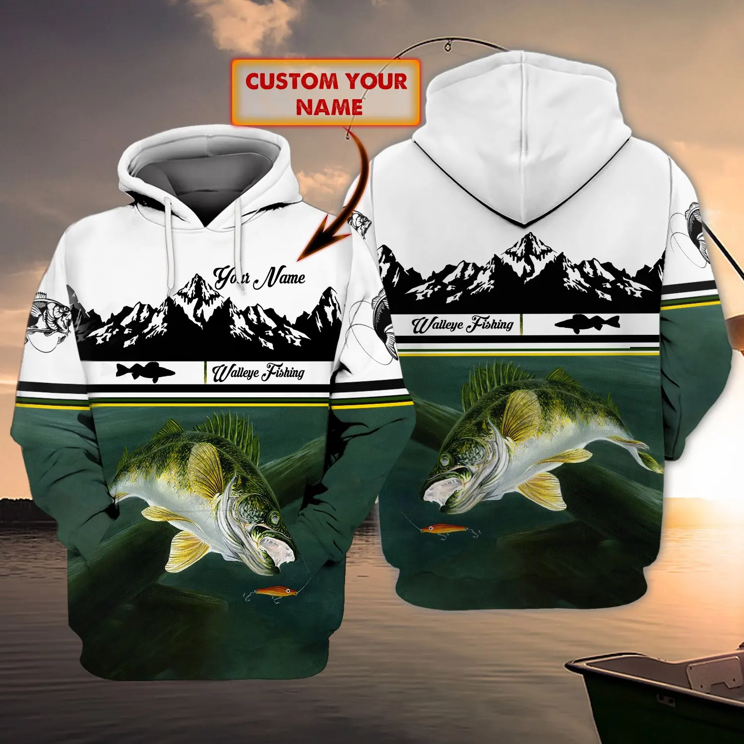 Sudadera con capucha KJ888 – Estampado 3D y cremallera unisex