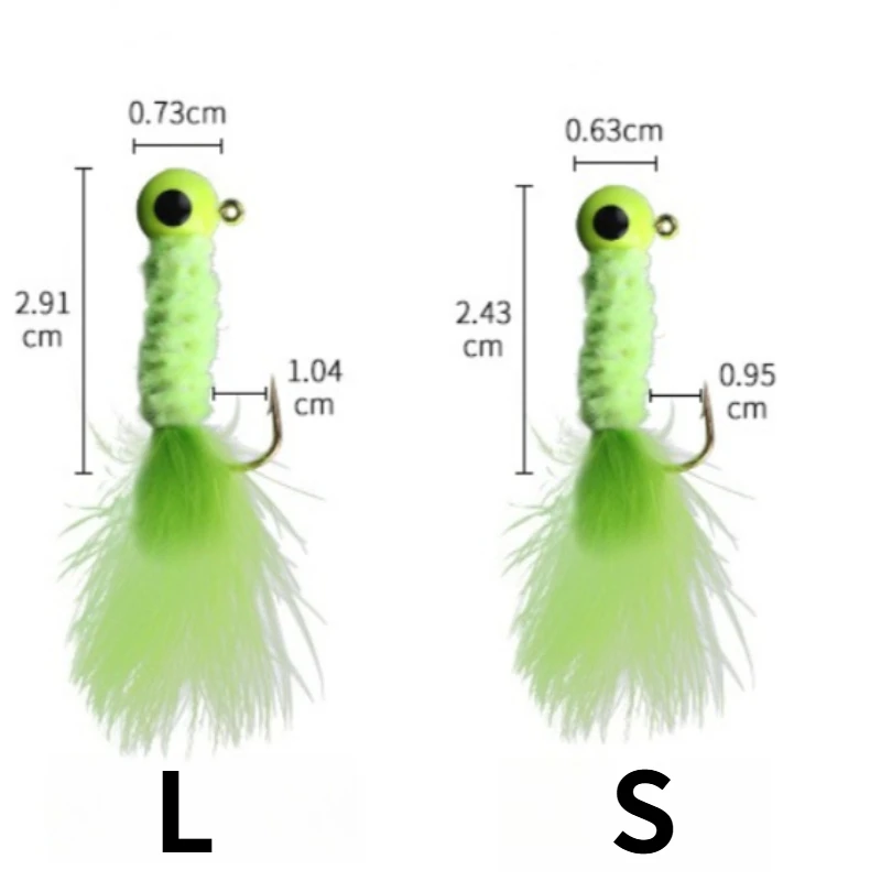 Jig Head de plomo biónico con plumas y pelo largo - imagen 5