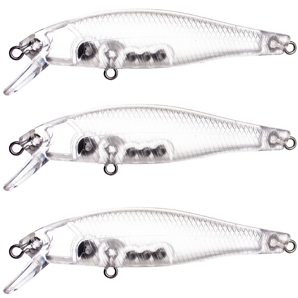 Señuelo blanco tipo minnow para pintar o personalizar