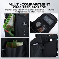 Goture 3700 mochila pesca con malla transpirable, gancho D y bolsillos herramienta