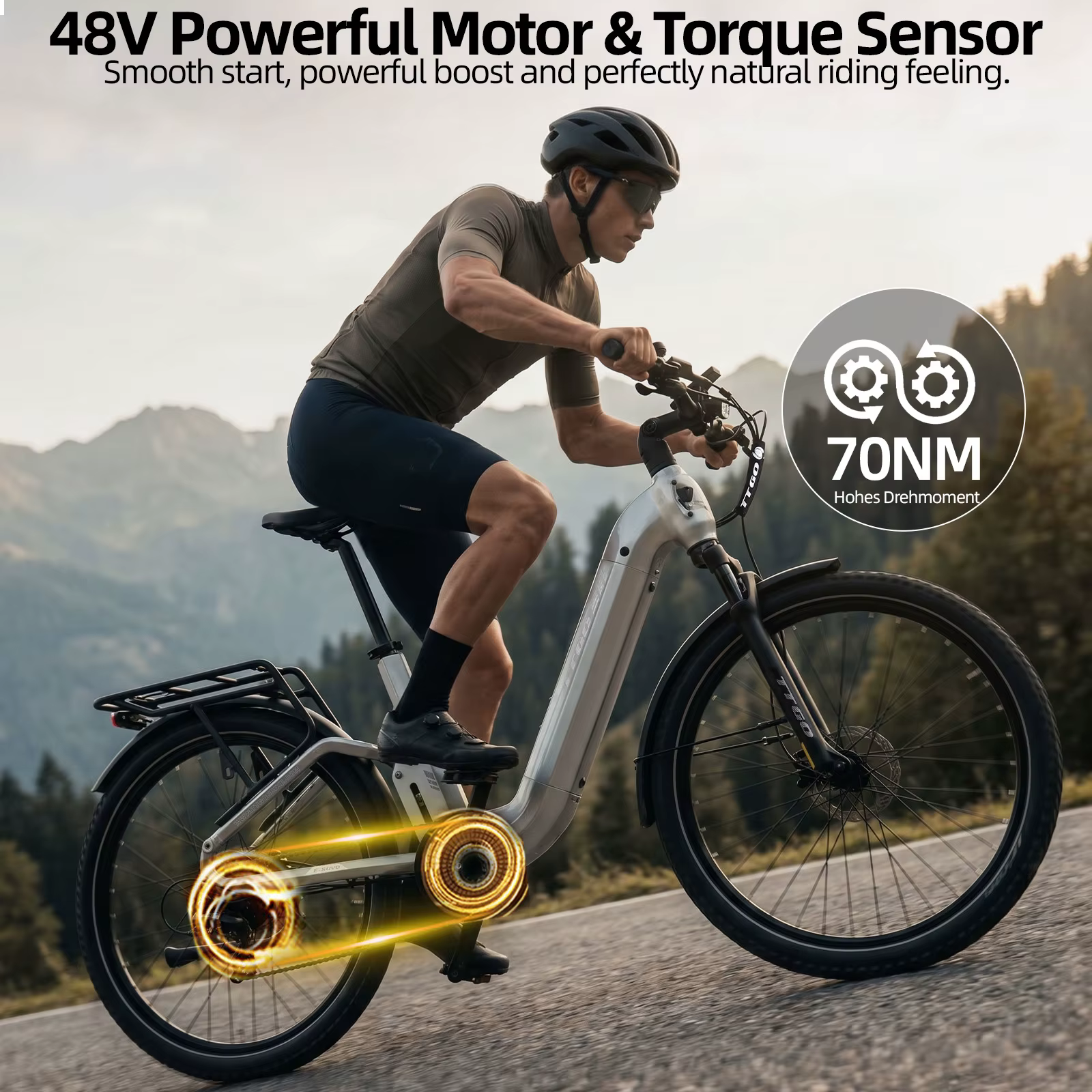 Bicicleta Eléctrica Urbana TTGO 27.5" Sensor Torque 250W 48V 15Ah - imagen 3