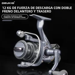 Carrete giratorio DEUKIO Double Drag para carpa en agua dulce