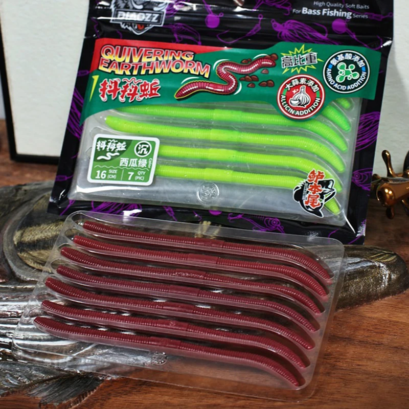 Señuelo vinilo lombriz para lubina Wacky Neko Rig biónico con allicina - imagen 2