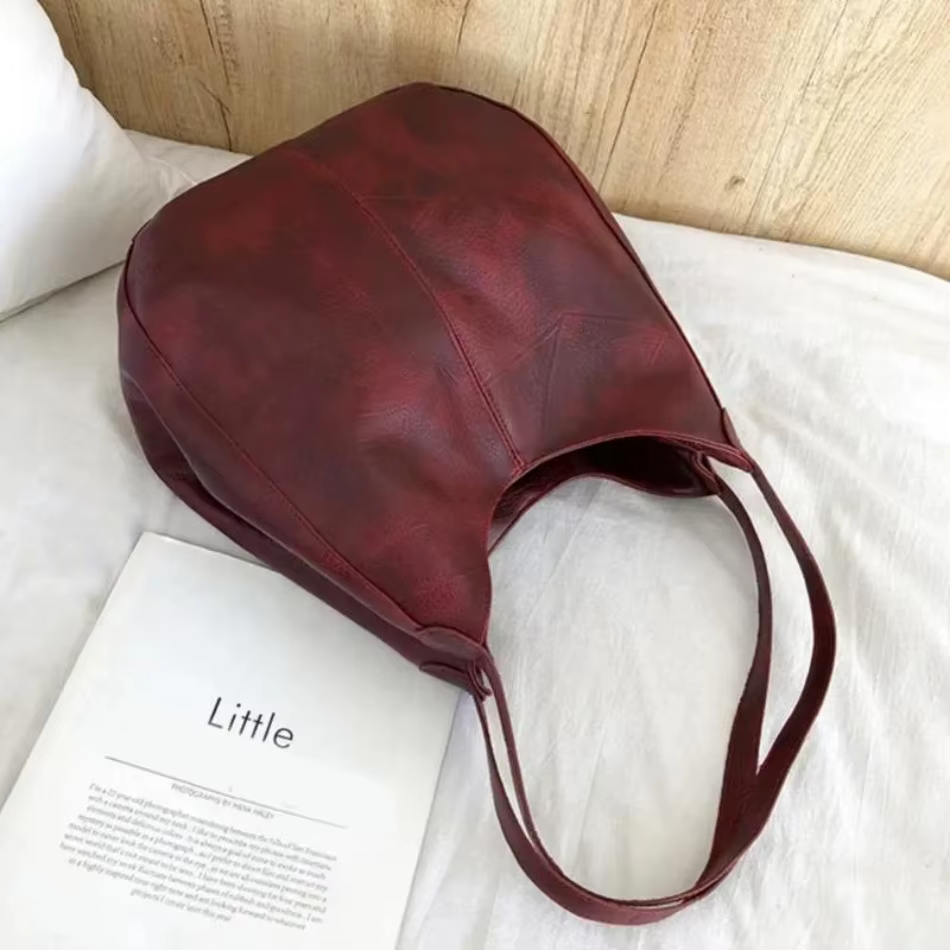 Bolso Tote Grande Cuero Vintage – Hombro Mujer Diseñador - imagen 5