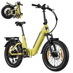 TTGO Bicicleta eléctrica plegable con neumáticos gruesos y sensor par