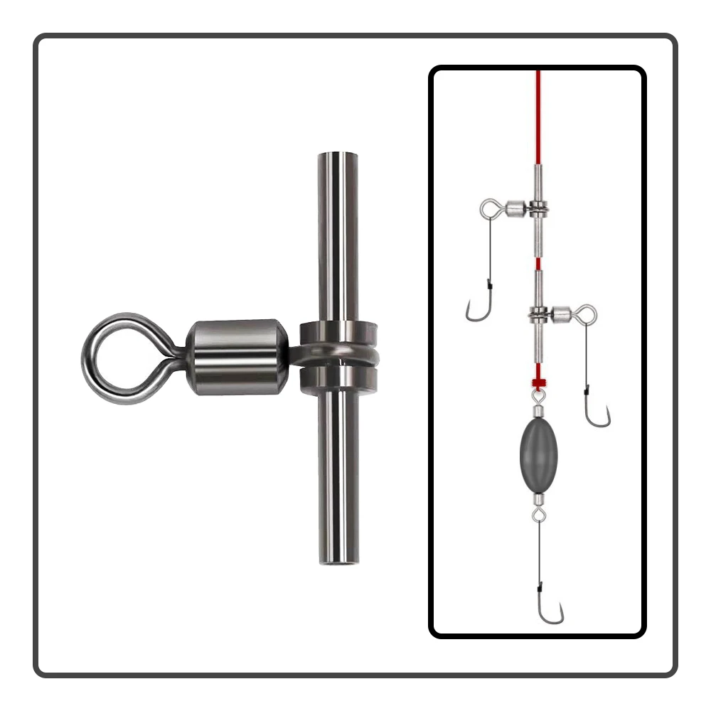 Eslcerilla Giratoria de 3 Pasos – Conector de Línea para Pesca