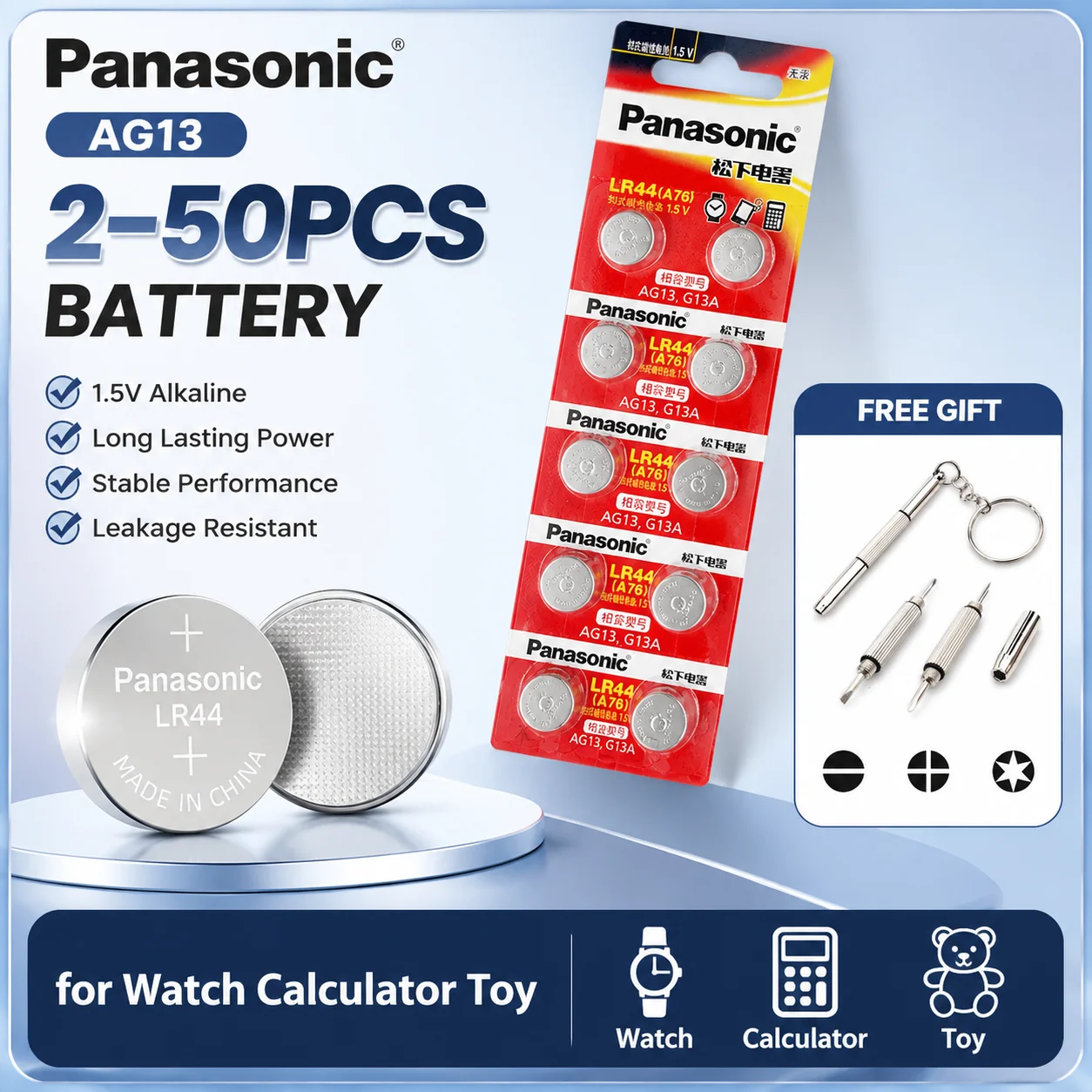 Batería de botón Panasonic AG13/A76