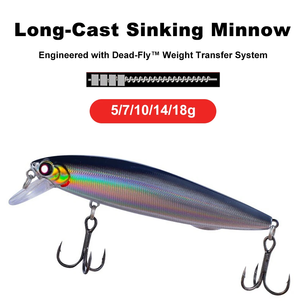 Señuelo minnow hundido de lanzamiento largo con transferencia de peso - imagen 5