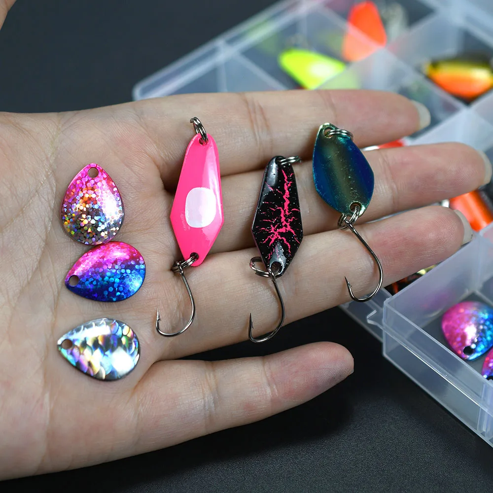 Señuelos MNFT metal reflectantes con lentejuelas para trucha y lubina - imagen 4