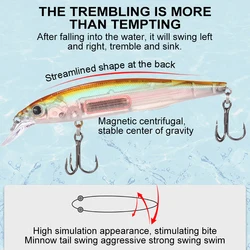 WALK FISH Señuelo Flotante Minnow Wobbler Magnético