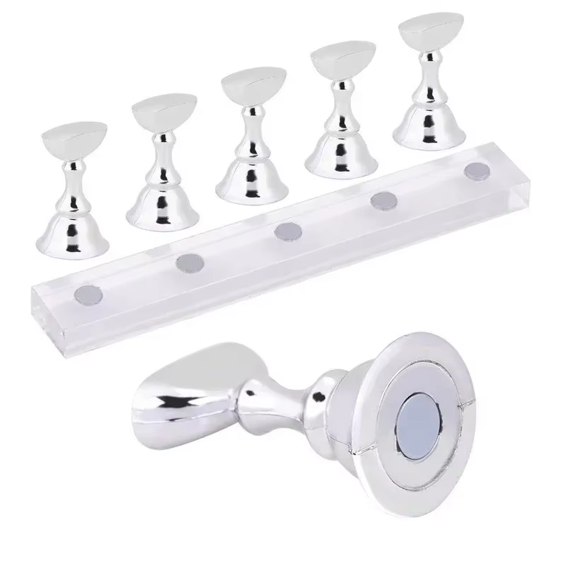 Base acrílica para uñas con tablero de ajedrez – Soporte magnético - imagen 4