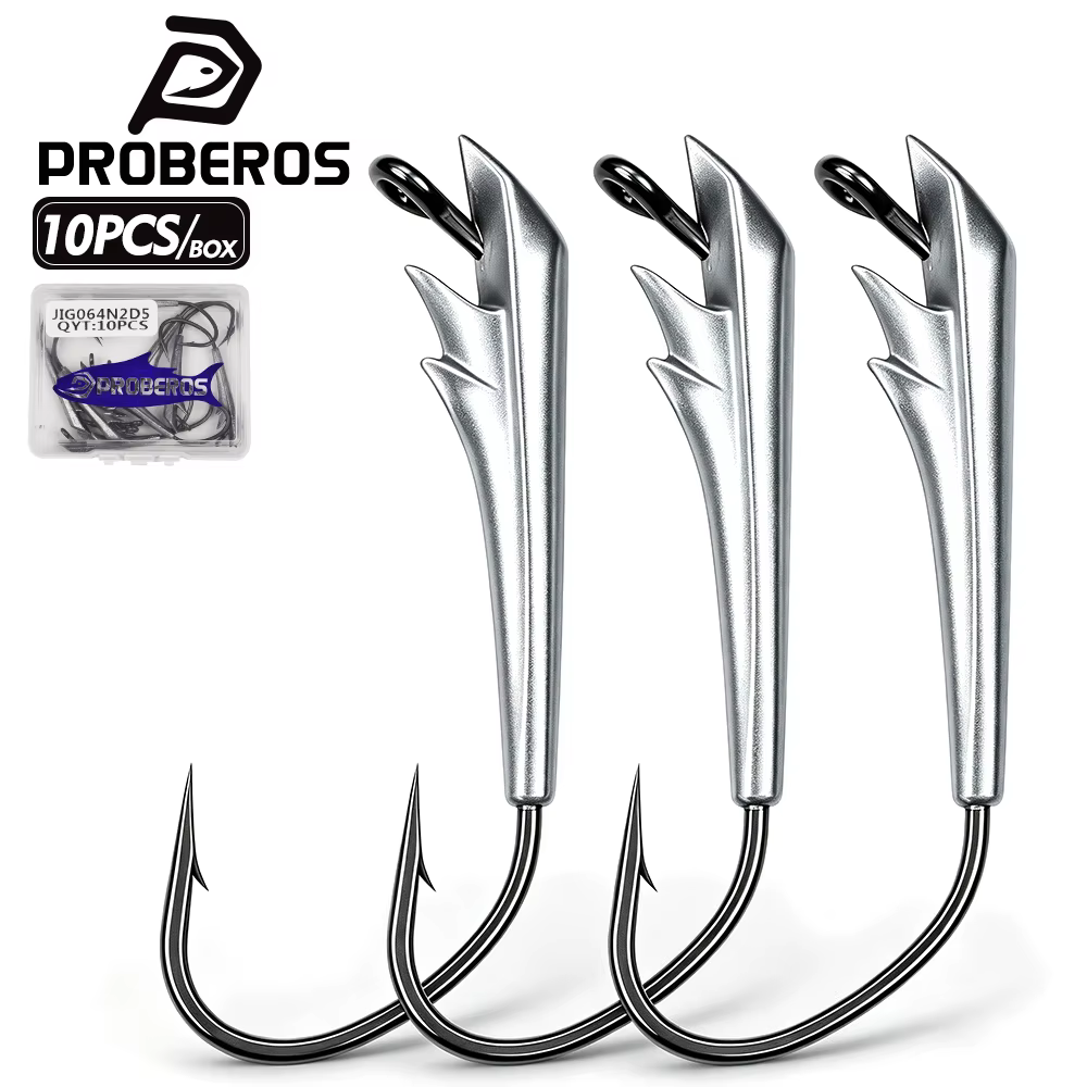 Anzuelos Offset Proberos con Púas para Vinilo de Pesca - imagen 5