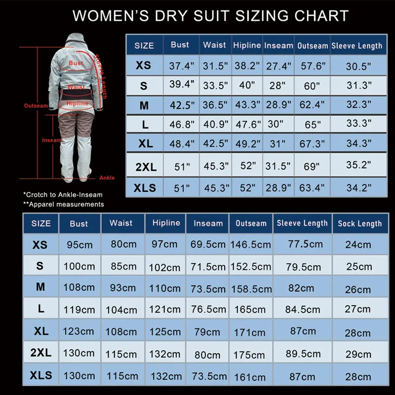 Traje seco impermeable transpirable para mujer con calcetines