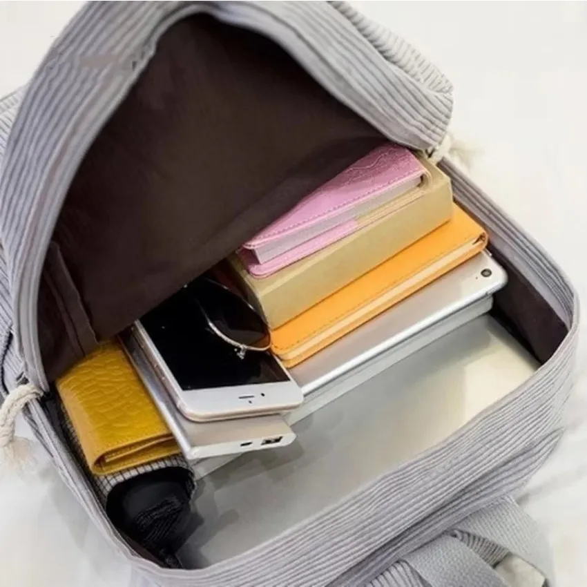 Mochila a rayas de gran capacidad minimalista para uso diario