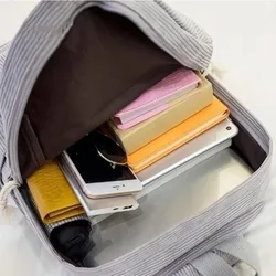 Mochila a rayas de gran capacidad minimalista para uso diario