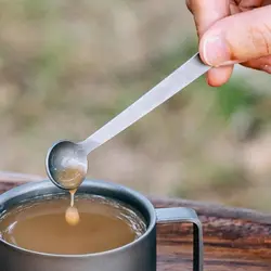Cuchara agitadora de titanio mini de mango largo para té y café