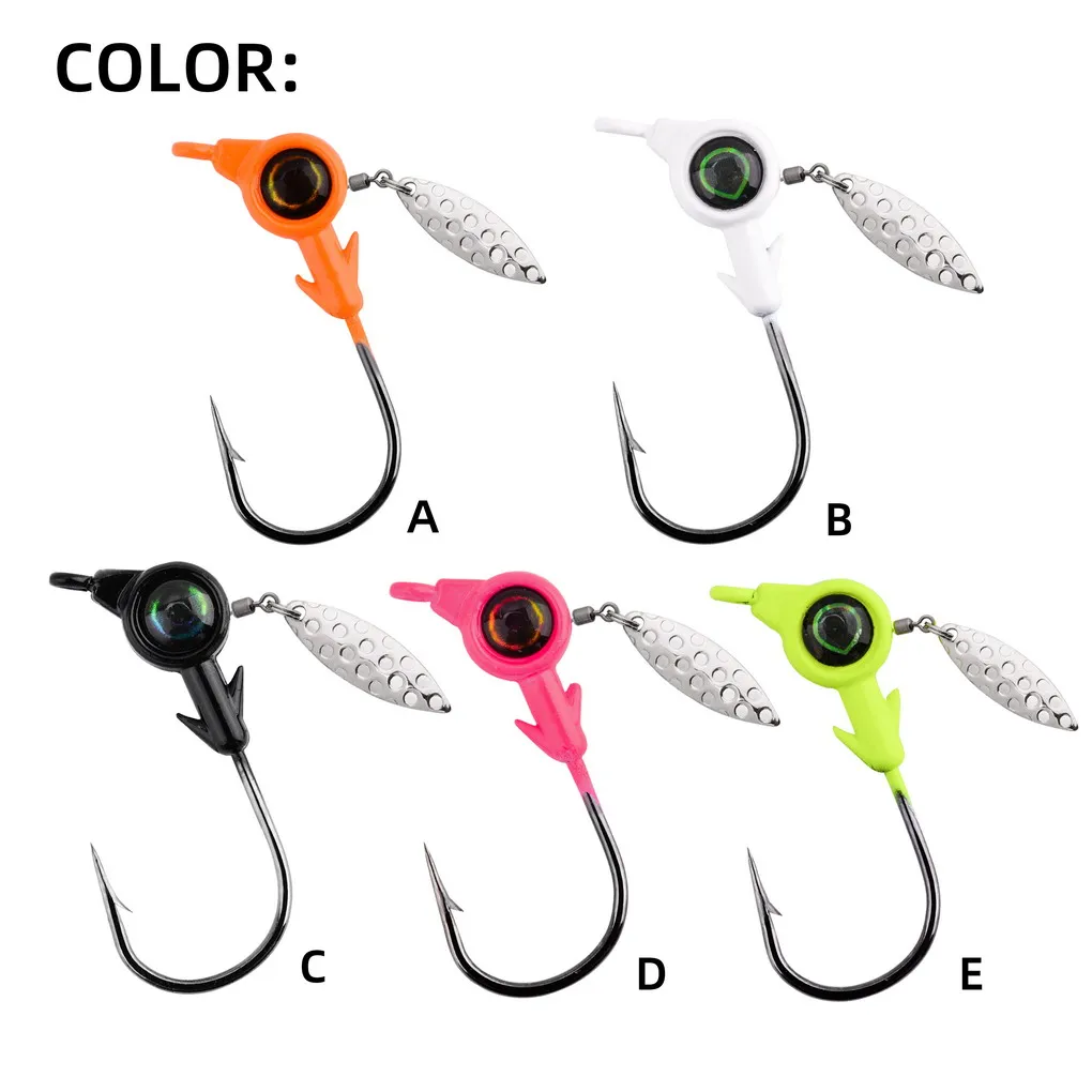 Jig head cuchara metálica con lentejuelas giratorias y cabeza plomada - imagen 4