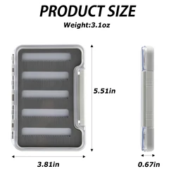 Goture Caja Portátil Impermeable para Señuelos de Mosca y Trucha