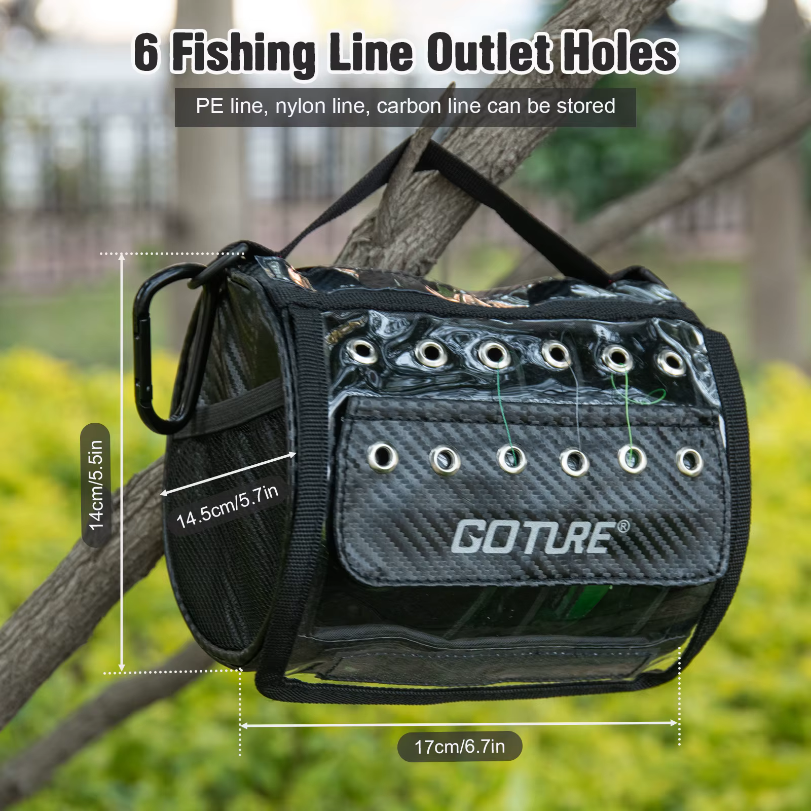 Estuche de Líneas de Pesca Goture – 6 Orificios, Divisor Extraíble y Ventana - imagen 3