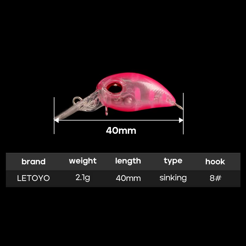 LetoYo Crankbait 40mm para trucha – Alta frecuencia - imagen 5