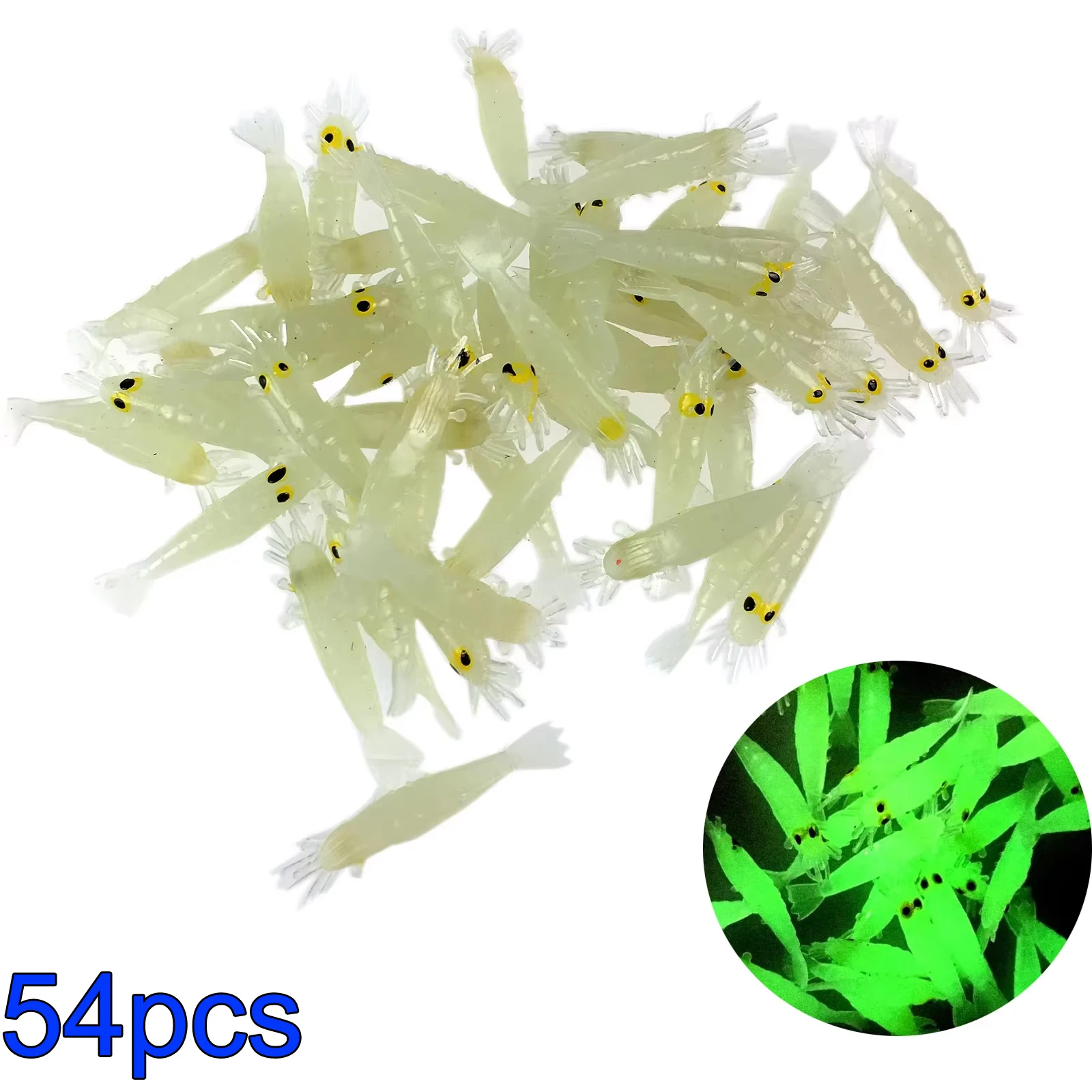 THKFISH Señuelos Gamba Silicona Luminosa – Cebo Blanco Agua Dulce - imagen 5