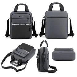 Bolso de pecho de tela Oxford para pesca, bandolera negra