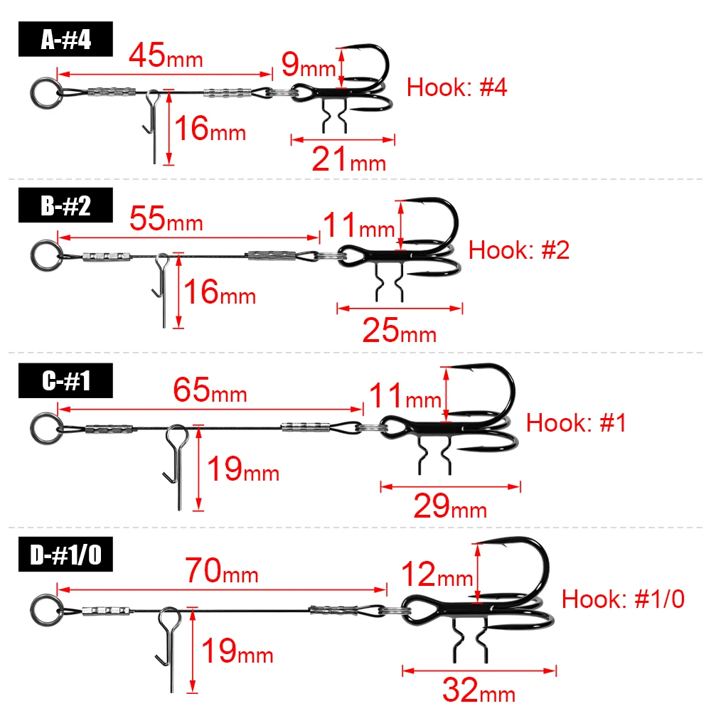 Spinpoler Antler Stinger Rig anzuelo triple en T para vinilos - imagen 4