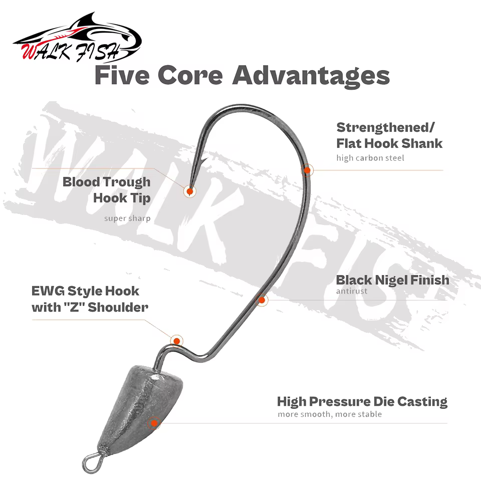 Walk Fish Jighead 3,5g a 10g – Anzuelos para pesca con vinilo - imagen 4