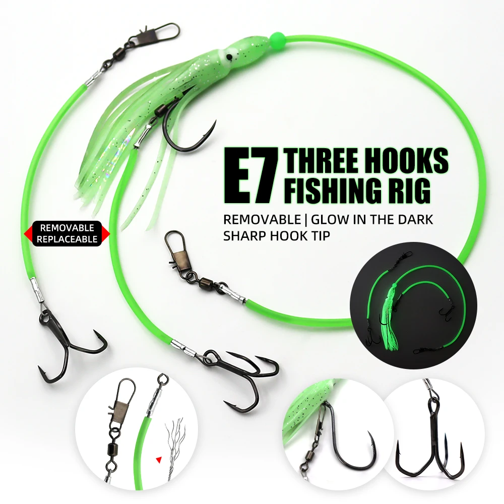 Aparejo ZYZHE stinger rigs con línea de acero