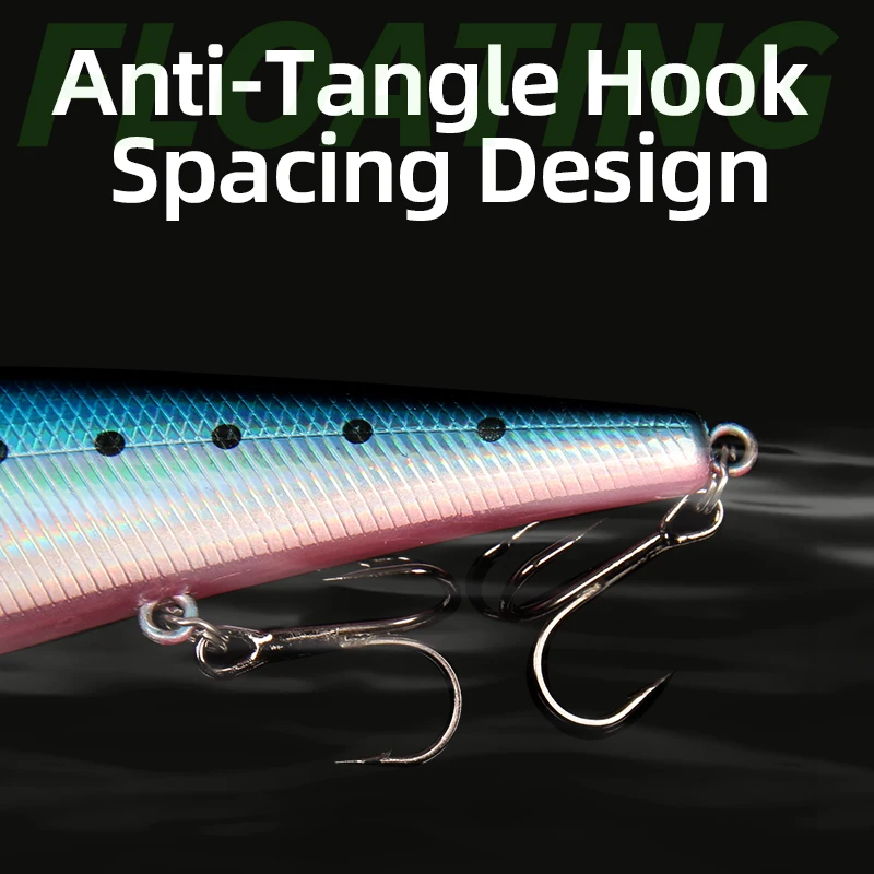 Crankbait Minnow flotante – Señuelo artificial duro para lubina - imagen 4