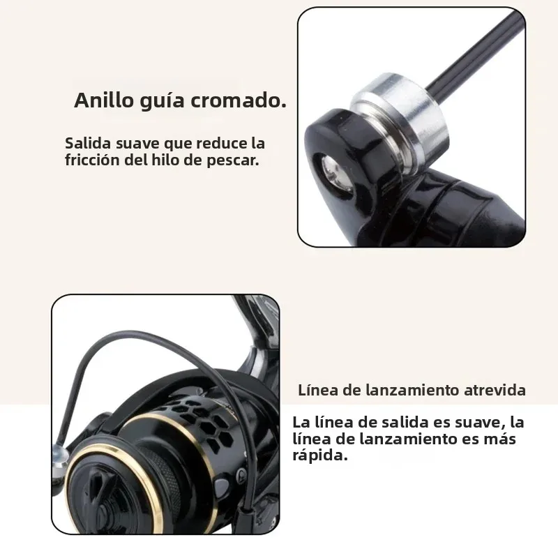 Carrete de pesca giratorio Huidiao todo metal con freno potente - imagen 5