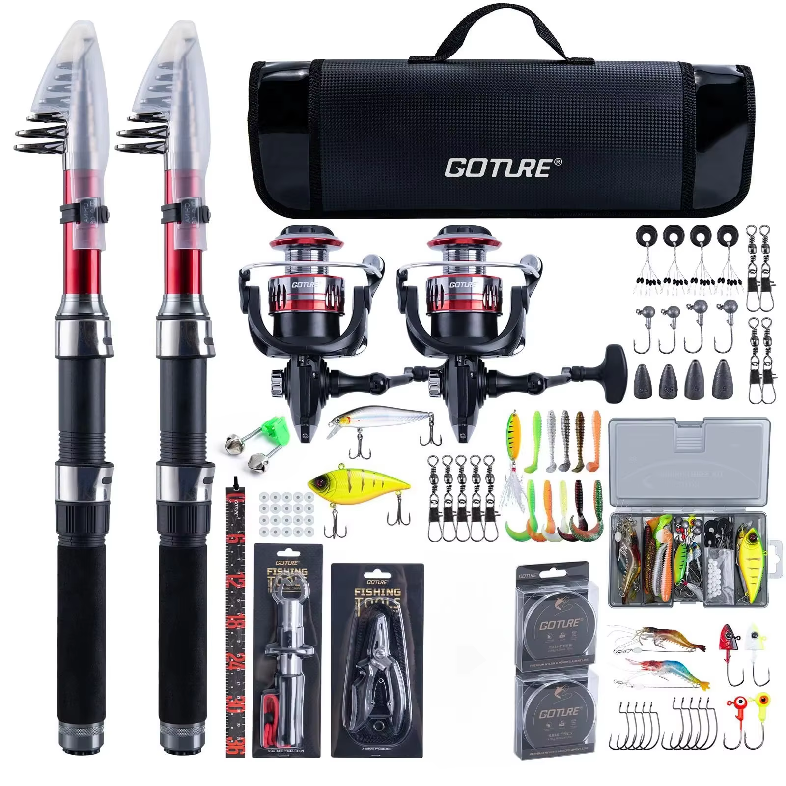 Caña Telescópica Goture con Carrete – Combo Completo para Pesca - imagen 5