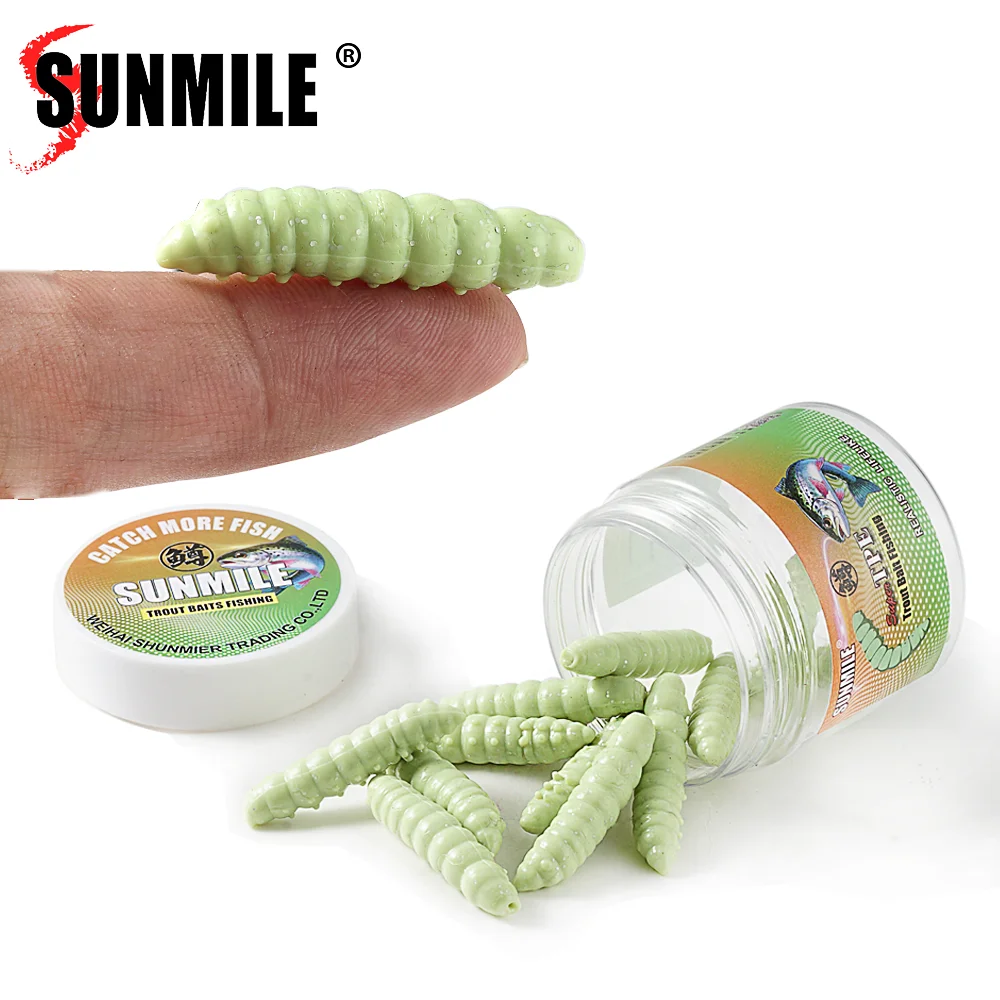 SUNMILE señuelos blandos aroma camarón 4 cm para trucha - imagen 3