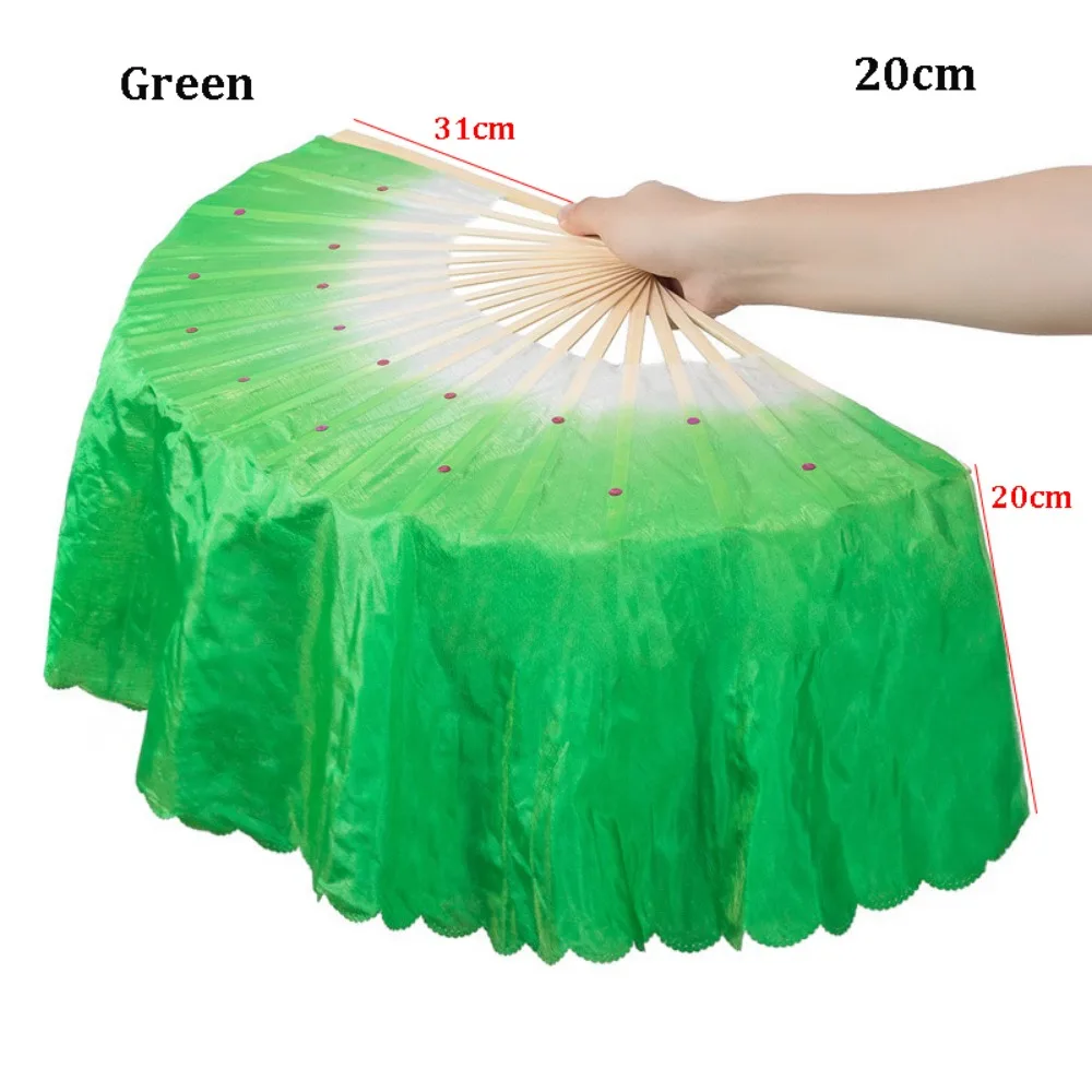 Abanico de bambú para danza del vientre con velos de seda media luna